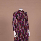 EORGE HALLEY MODERNIST PRINTED DAY DRESS, C. 1970
