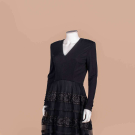 TRAVILLA EMBELLISHED BLACK COCKTAIL DRESS, 1980S