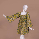 PAISLEY COTTON BABYDOLL DRESS, 1970S