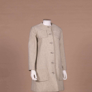  GUSTAVE TASSELL GREY WOOL COAT, 1960S