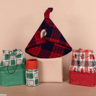 THREE MIDCENTURY PLAID PURSES OR LUNCHBAGS, 1950S
