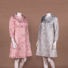 TWO PASTEL METALLIC BROCADE EVENING COATS, LATE 1960S - 1970S