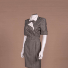 UNGARO HOUNDSTOOTH PLAID DAY DRESS, 1980S