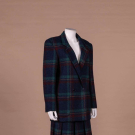 PLAID WOOL SKIRT SUIT, C. 1980