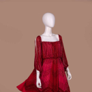 JEF BILLINGS BEADED RED PARTY DRESS, 1980S