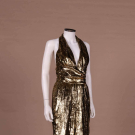 METALLIC GOLD EYELASH LAME JUMPSUIT, C. 1980