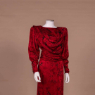 EMANUEL UNGARO ROSE PRINT EVENING DRESS, 1980S