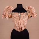 PRINTED SILK EVENING BODICE, 1890S