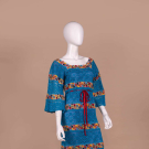 TURQUOISE CROCHET MAXI DRESS, MEXICO, 1970S