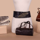 THREE REPTILE PURSES &amp; ONE MODERNIST TOOLED BELT, MID 20TH C