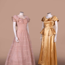  TWO CHIFFON OR SATIN EVENING GOWNS, 1940S