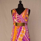GALANOS PRINTED SILK DRESS, c. 1968