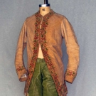 GENTS TAN VELVET COAT &amp; GREEN VELVET BREECHES, 1750-1760s