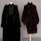 TWO LADIES' VELVET CARRIAGE MANTLES, 1880s