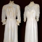 TWO WHITE LAWN TEA GOWNS, 1905-1910