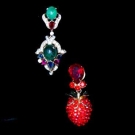 SIMON TU &amp; TRIFARI DROP EARRINGS, LATE 20TH C