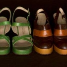 FOUR PAIR DESIGNERS' SUMMER PLATFORMS, 1970s