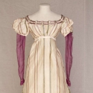SILK STRIPE TAFFETA DRESS, ENGLAND, EARLY 1820s