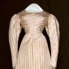 BUFF MOIRE STRIPED DRESS, 1820s