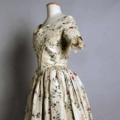 PAINTED SILK EVENING GOWN, 1840s