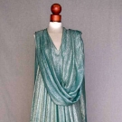 TURQUOISE &amp; SILVER LAME GOWN &amp; STOLE, 1959