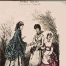FIVE HAND COLORED FASHION PRINTS, FRANCE, 1870s