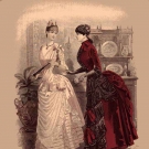 FIVE HAND COLORED FASHION PRINTS, FRANCE, 1870s