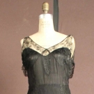 BLACK SILK &amp; LACE EVENING GOWN, 1930s