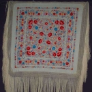 EMBROIDERED SILK EXPORT SHAWL, CHINA, c. 1900