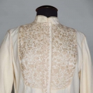 EMBROIDERED CREAM DRESS &amp; CAPE SET, MEXICO, 1970s