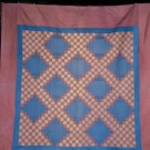 DOUBLE IRISH CHAIN PIECED QUILT, 20TH C