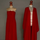 BILL BLASS RED EVENING GOWN &amp; CAFTAN, 1965-1970s