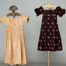 TWO LITTLE GIRLS' CALICO DRESSES, 1810-1825