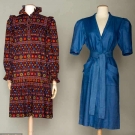 TWO SAINT LAURENT DAY DRESSES, 1975-1985