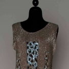PINK BEAD &amp; SEQUIN COVERED DRESS, c. 1926