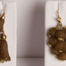 TWO PAIR HAIR MOURNING EARRINGS, MID 19TH C