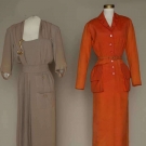 TWO PARIS DESIGNER DAY DRESSES, c. 1947-1949