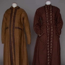 TWO BROWN MATERNITY WRAPPERS, c. 1850