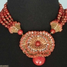 HASKELL JEWELED CORAL NECKLACE, 1940-1950