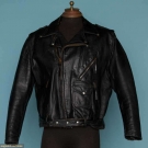 MAN'S LEATHER MOTORCYCLE JACKET, 1950s