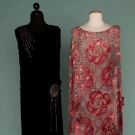 TWO VELVET PARTY DRESSES, MID 1920s