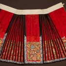EMBROIDERED RED SKIRT, CHINA, 19TH C