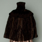 BLACK SILK &amp; VELVET EVENING CAPE, LATE 19TH C