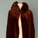 AUBERGINE SILK VELVET OPERA COAT, 1912-1918