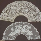 TWO LACE FAN LEAFS, 1875 &amp; 1954