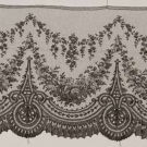 BLACK CHANTILLY LACE FLOUNCE, 1860-1880