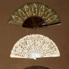 THREE LACE FANS, 1850-1880