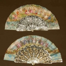 THREE ABALONE &amp; PAPER FANS, MID 19TH C