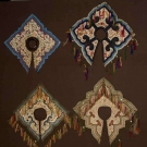 FOUR LARGE EMBROIDERED COLLARS, CHINA, 19TH C