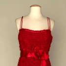 RED SILK EVENING GOWN, 1960